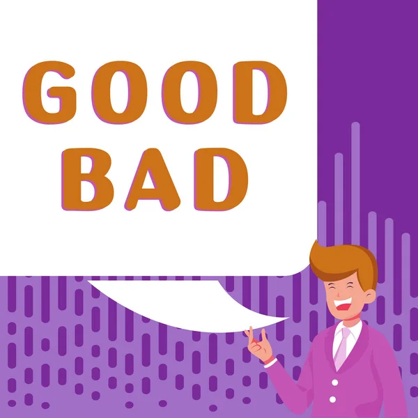Text Sign Showing Good Bad Business Approach Seem Going Have — Stockfoto