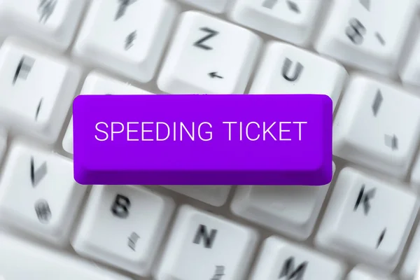 Text showing inspiration Speeding Ticket, Business overview psychological test for the maximum speed of performing a task