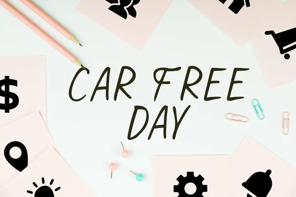 Writing Displaying Text Car Free Day Business Showcase Environment Protection — Stok fotoğraf