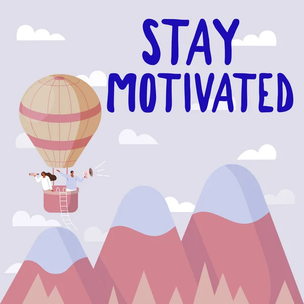 Sign Displaying Stay Motivated Business Idea Reward Yourself Every Time — Stock fotografie