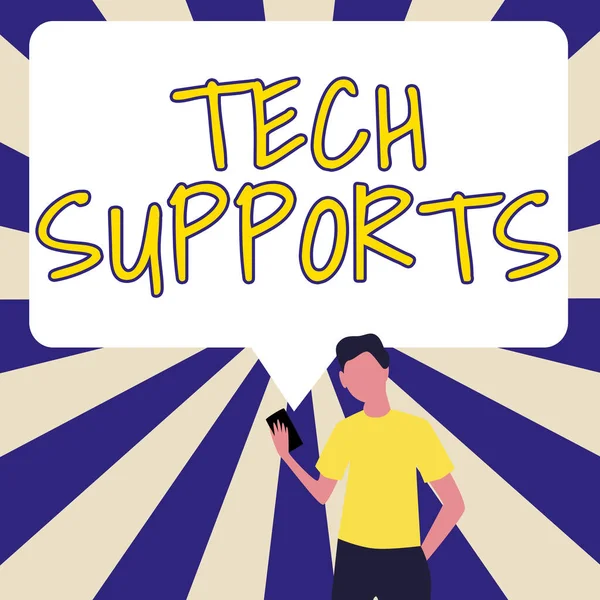 Wyświetlacz Koncepcyjny Wsparcie Techniczne Koncepcja Internetowa Pomoc Udzielana Przez Techników — Zdjęcie stockowe