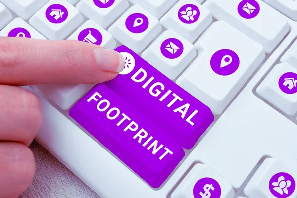 Текст Підпису Представляє Digital Footprint Бізнес Підхід Використовує Цифрові Технології — стокове фото
