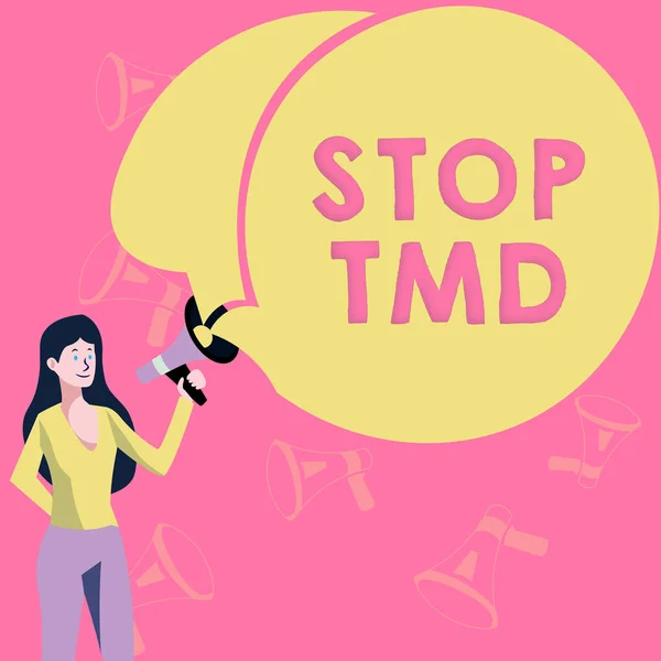 Handwriting text Stop Tmd, Business showcase Prevent the disorder or problem affecting the chewing muscles