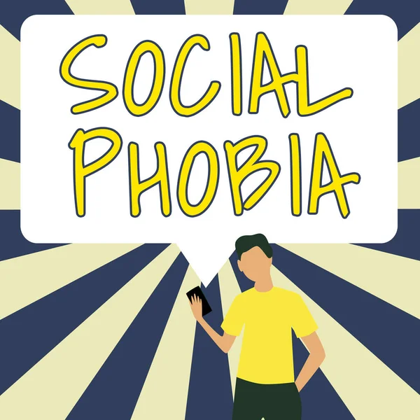 Zeichen Für Soziale Phobie Geschäftskonzept Überwältigende Angst Vor Sozialen Situationen — Stockfoto