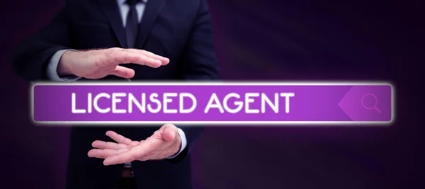 Conceptual Display Licensed Agent Business Concept Authorized Accredited Seller Insurance — Foto Stock