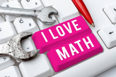 Inspiration showing sign I Love Math, Business overview To like a lot doing calculations mathematics number geek person