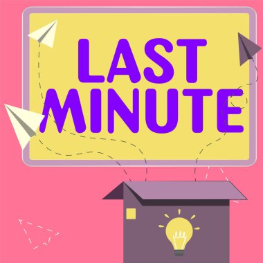 Son Dakika, İnternet Kavramını sunan metin başlığı olaydan önce mümkün olan en son zamanda tamamlandı veya meydana geldi