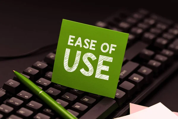 Text Sign Showing Ease Use Business Idea User Friendly Easy — Stockfoto