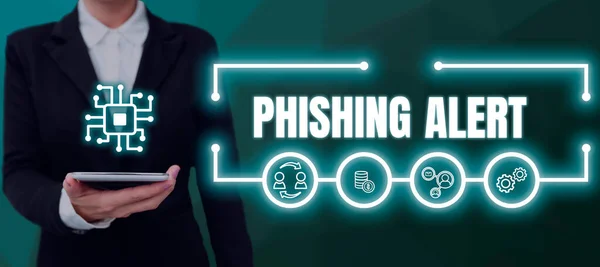 Writing Displaying Text Phishing Alert Business Approach Aware Fraudulent Attempt — Foto Stock