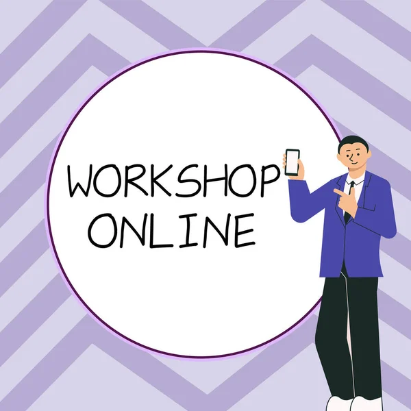 Didascalia Testo Che Presenta Workshop Online Word Room Building Cui — Foto Stock