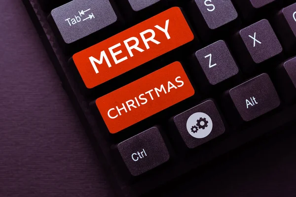 Textový Titulek Představující Veselé Vánoce Obchodní Koncept Roční Tradice Oslavě — Stock fotografie