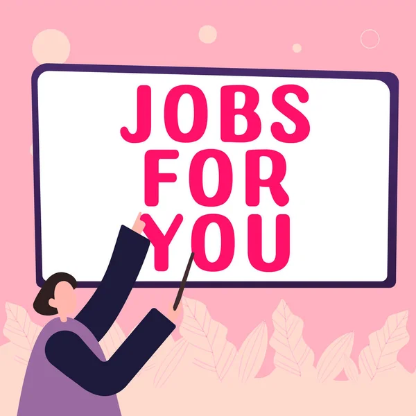 Hand Writing Sign Jobs You Word List Available Positions Suit — 스톡 사진