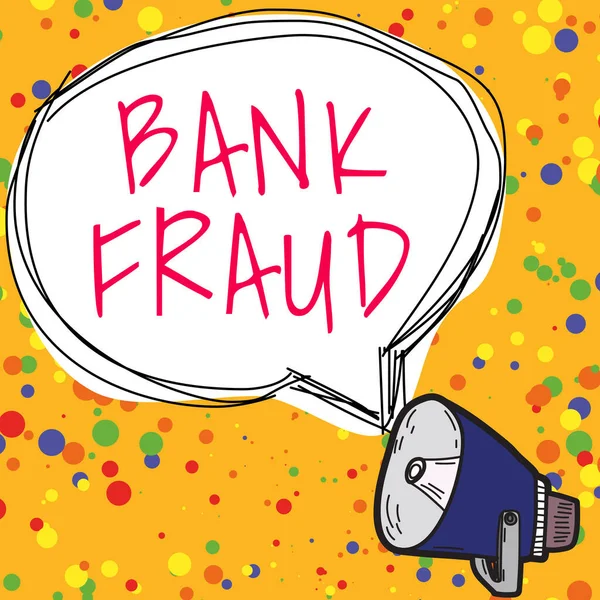 Sign Displaying Bank Fraud Internet Concept Intentional Perversion Truth Induce — Fotografia de Stock