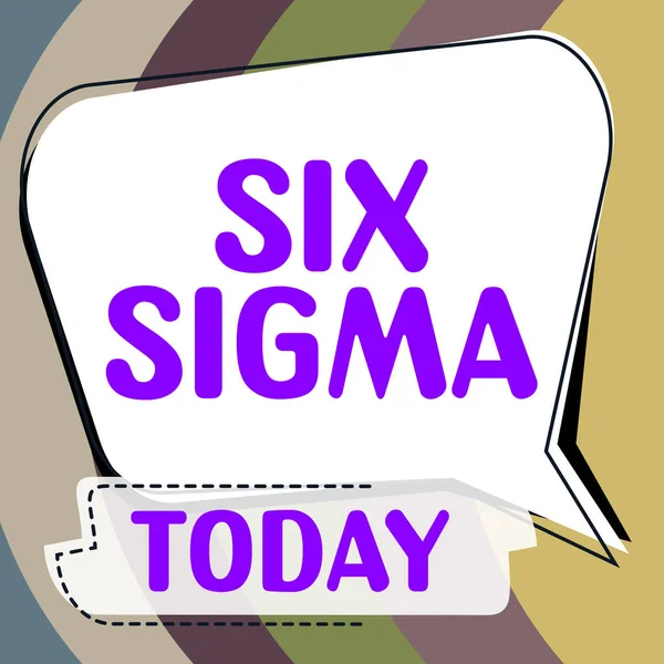 Text caption presenting Six Sigma, Concept meaning management techniques to improve business processes