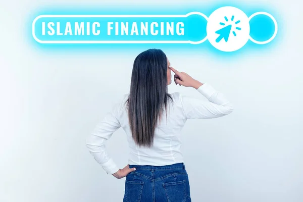 概念的なキャプションイスラム金融 シャリアに準拠した銀行活動と投資のための言葉 — ストック写真
