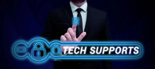 Konceptvisning Tech Supports Affärsidé Hjälp Tekniker Online Eller Call Center — Stockfoto