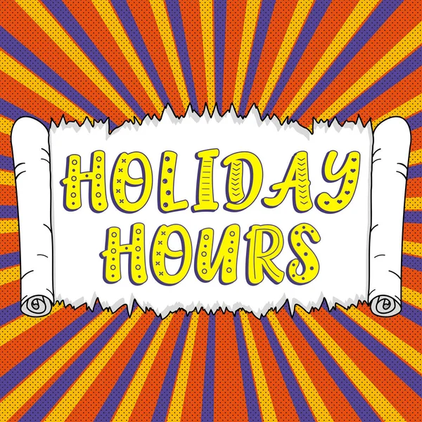 Writing Displaying Text Holiday Hours Business Concept Bonus Payment Employee — Φωτογραφία Αρχείου