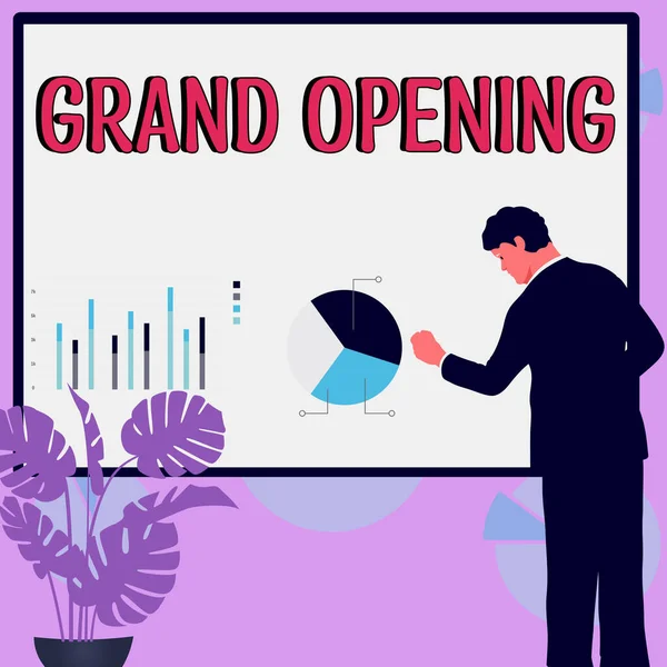 Koncepcionális Kijelző Grand Opening Üzleti Ötlet Szalagvágás Üzleti Első Hivatalos — Stock Fotó