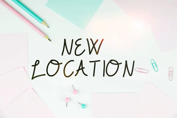 Conceptual Caption New Location Business Concept Get Located New Place — Stok fotoğraf