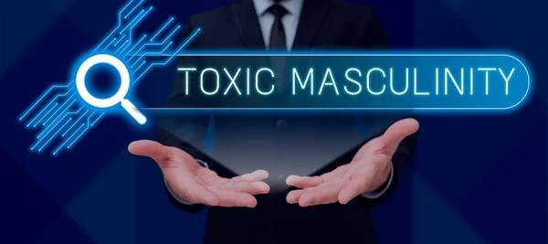Text Sign Showing Toxic Masculinity Business Idea Describes Narrow Repressive — Φωτογραφία Αρχείου