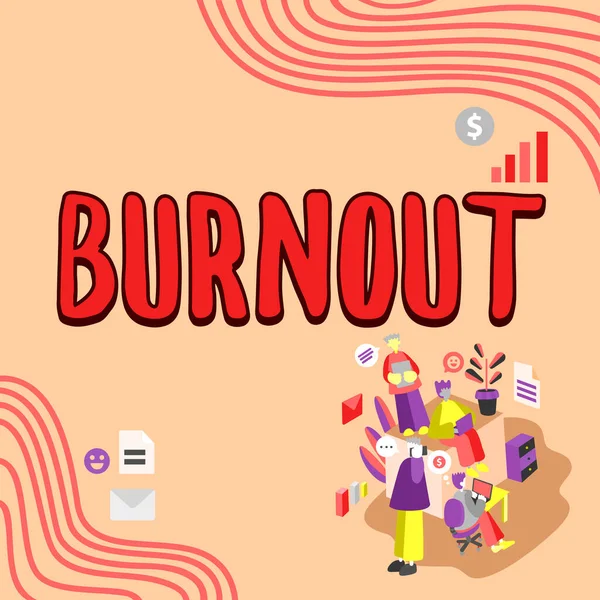 Tekst Bijschrift Presenteren Burnout Business Idee Gevoel Van Fysieke Emotionele — Stockfoto