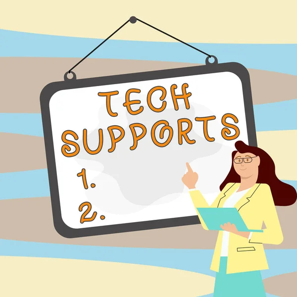 Text Som Visar Inspiration Tech Supports Affärsöversikt Hjälp Tekniker Online — Stockfoto