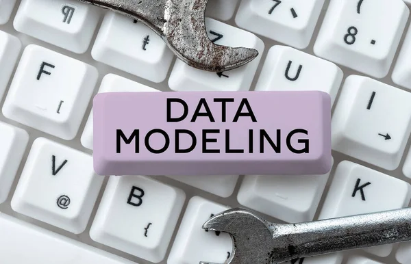 Sinais Exibindo Modelagem Dados Word Para Processo Transferência Dados Entre — Fotografia de Stock