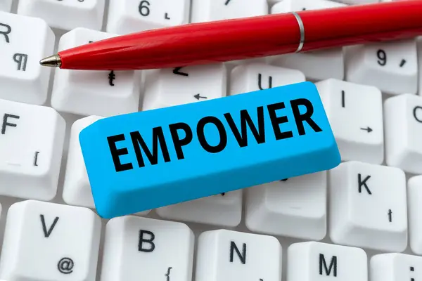 Text Showing Inspiration Empower Business Idea Give Power Authority Authorize — Stockfoto