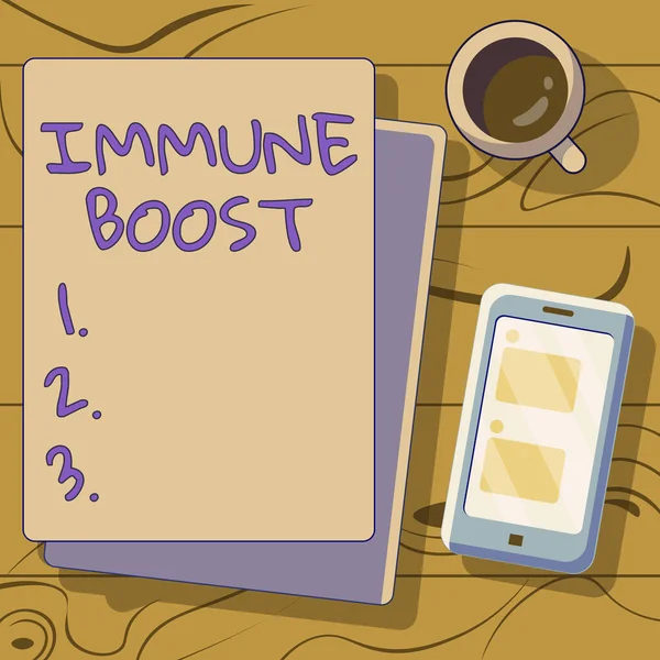 Znaki Pisma Ręcznego Immune Boost Pomysł Biznes Jest Stanie Oprzeć — Zdjęcie stockowe