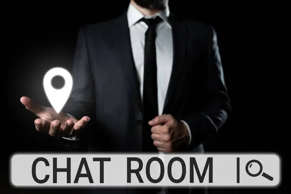 Conceptual Caption Chat Room Word Area Internet Computer Network Users — Foto Stock