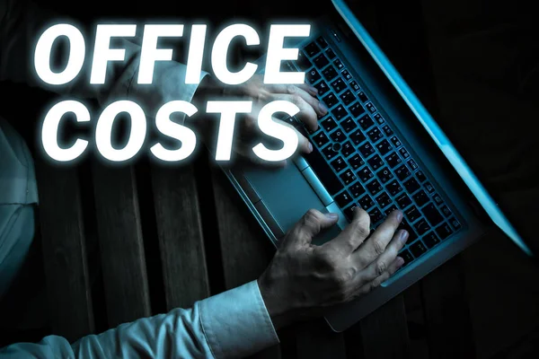 Text Showing Inspiration Office Costs Business Overview Amount Money Paid — Stok fotoğraf