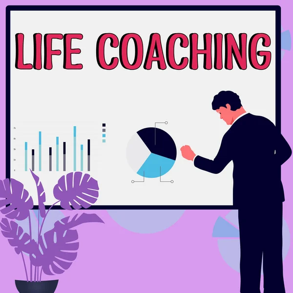 Text Showing Inspiration Life Coaching Business Concept Improve Lives Challenges — 스톡 사진