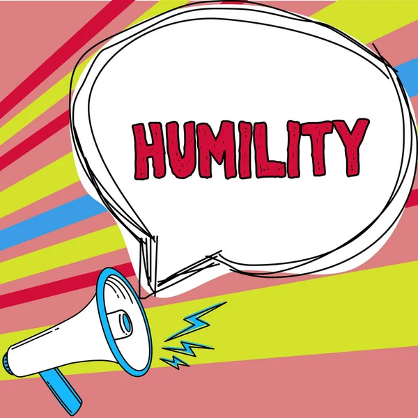 Conceptual Caption Humility Business Concept Being Humble Virtue Feel Overly — Foto de Stock