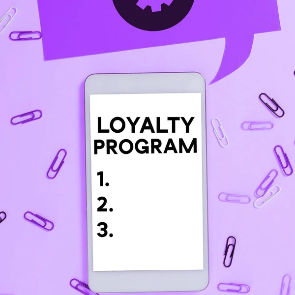 Pisanie Wyświetlania Tekstu Program Lojalnościowy Koncepcja Biznesowa Działania Marketingowe Które — Zdjęcie stockowe