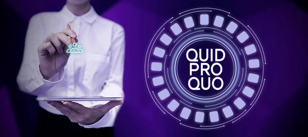 Writing Displaying Text Quid Pro Quo Business Concept Favor Advantage —  Fotos de Stock