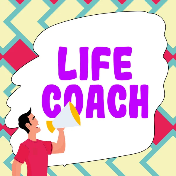 Conceptual Caption Life Coach Internet Concept Person Who Advices Clients — Fotografia de Stock