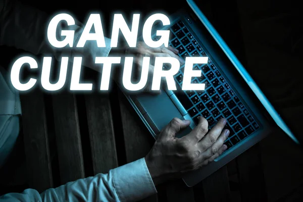 Hand Writing Sign Gang Culture Business Overview Particular Organization Criminals — Stok fotoğraf