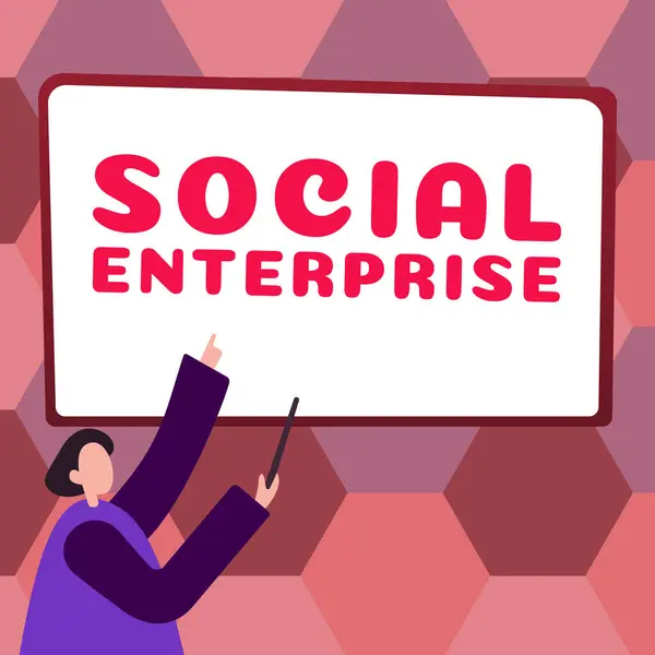 概念标题 社会企业 商业展示以对社会负责的方式赚钱的企业 — 图库照片