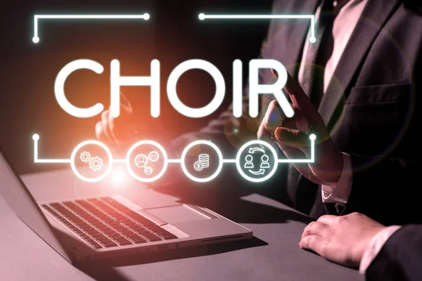 Text Sign Showing Choir Internet Concept Group Organized Perform Ensemble — Fotografia de Stock