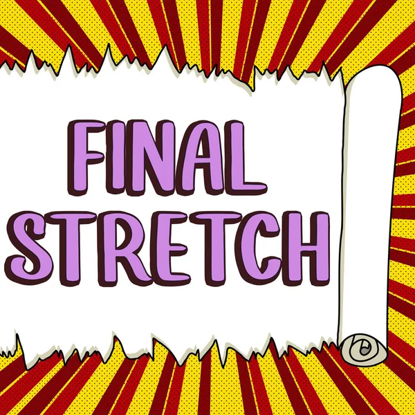 Expositor Conceptual Final Stretch Escaparate Negocios Última Pierna Final Ronda —  Fotos de Stock