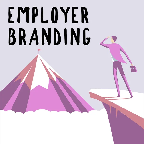 Conceptual Display Employer Branding Business Idea Process Promoting Company Building — Foto de Stock