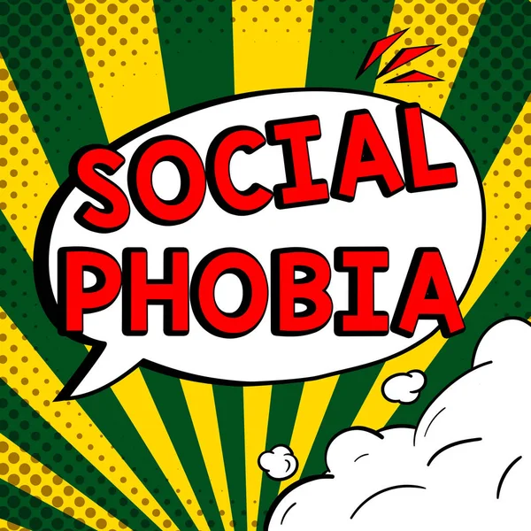 Hand Writing Sign Social Phobia Internet Concept Overwhelming Fear Social — Stock fotografie