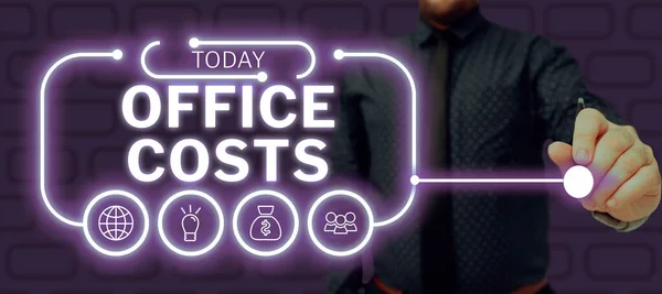 Sign Displaying Office Costs Word Amount Money Paid Landlord Cover — Stock Fotó