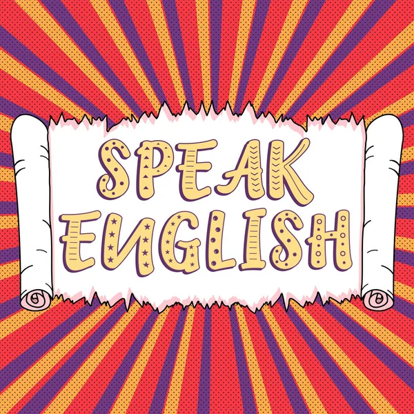 Sign Displaying Speak English Conceptual Photo Study Another Foreign Language — Stockfoto