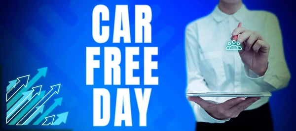 Text Caption Presenting Car Free Day Business Idea Environment Protection — Stockfoto