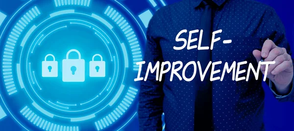 Text Caption Presenting Self Improvement Business Approach Process Making Yourself — Foto Stock