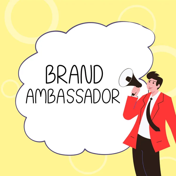 Texto Que Mostra Inspiração Brand Ambassador Agente Ideias Negócios Acreditado — Fotografia de Stock
