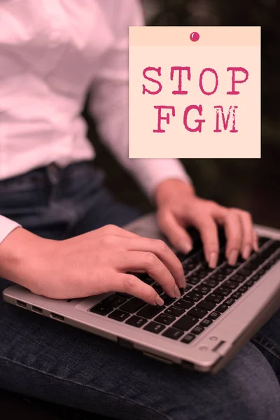 Handwriting Text Stop Fgm Conceptual Photo Put End Female Genital — Photo