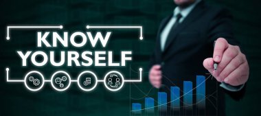 Kavramsal görüntü, kendinizi tanıyın, kavrayış, sizi güç ve zayıflıkları anlama anlamına gelir.