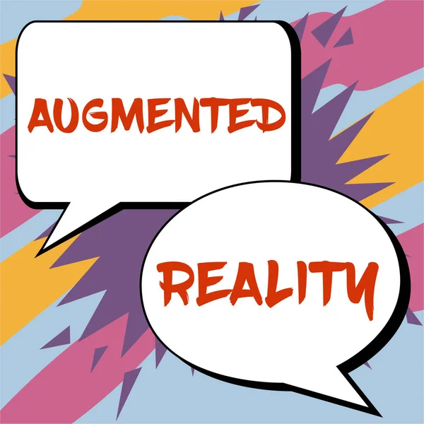Tekst Pisma Augmented Reality Conceptual Photo Technology Który Narzuca Obraz — Zdjęcie stockowe